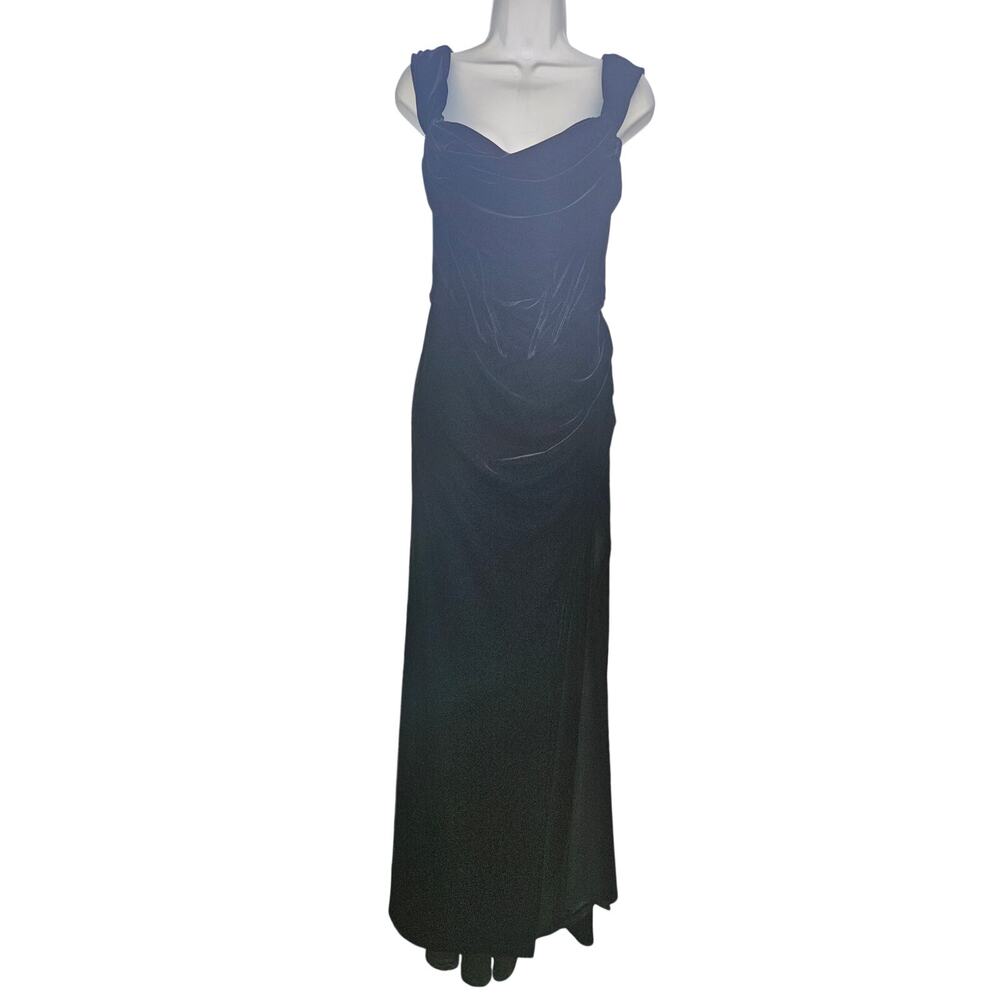 Black Velvet-like Ball Gown Gorgeous Tall Floor Length Medium? See Description - Picture 2 of 8